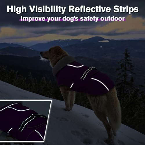 Lelepet Dog Winter Coats for Small Dogs Dog Jacket with Adjustable Buckle - color: Purple, size: S