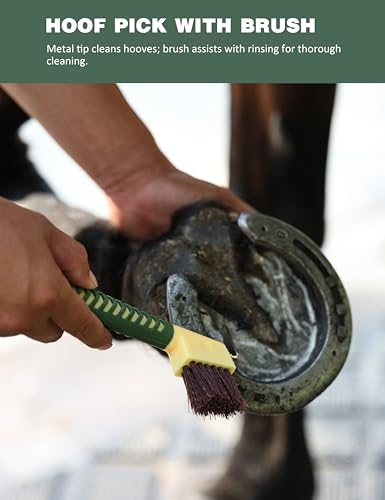 11-Piece Horse Grooming Kit with Waterproof Tote Pasture Glow - color: Pasture Glow