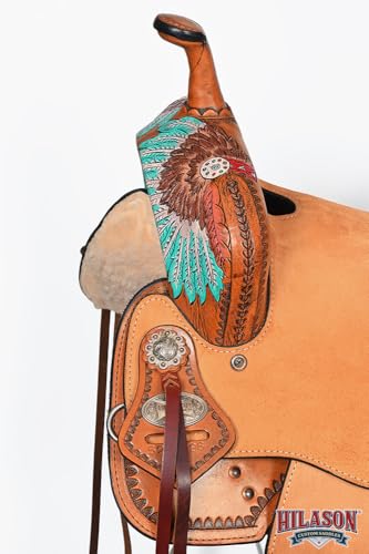 HILASON Flex Tree Western Saddle Tan Barrel Trail Horse - size: 17 In
