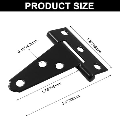 Murtenze 12Pack 2 Inch Black T-Strap Shed Hinge - color: Black, size: 2 Inch - 12Pack