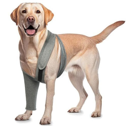 Dog Arm Sleeve for Front Leg to Stop Licking Surgical Wounds and Skin - color: Grey, size: S