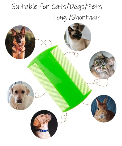 9 Pieces Pet Flea Lice Comb, Dog And Cat Tear Stain Remover Comb, Remove Eye Mucus Crust Dandruff Floating Hair. Pet Grooming Comb Kit For Long And Short Haired Dog Cat(Blue,Rose Red, Green)