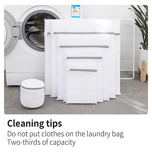Mesh Bra Bags for Laundry(9 Pack) by MDSXO, White Lingerie Bags for Washing Delicates,Baby Laundry,Sock,Travel Storage[1XXL/2XL/3L/2M/2bra bags] - size: 9Pack(Family Size2)