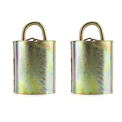 QWORK Cow Anti-Lost Bells, 2 Pack, Cattle Goat Horse Sheep Grazing Metal Bells, 4" Loud Bells