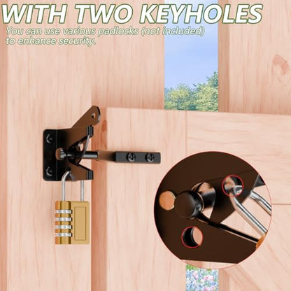 Self-Locking Gate Latch, Heavy Duty Automatic Gravity Lever for Wood Fence - size: Normal
