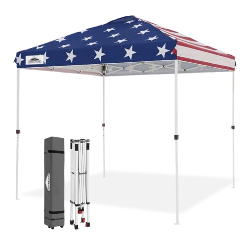 EAGLE PEAK 8x8 Pop Up Canopy Tent Easy Up Canopy Outdoor, American Flag - color: American Flag, size: 8x8