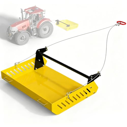 Mini Horse Paddock Cleaner & Tow-Behind Trailer, Heavy Duty Manure Fork & Scoop, Efficient Yard Sweeper for Horse Manure, Drag Collector for Pasture/Yard Easy Cleanup - color: Yellow