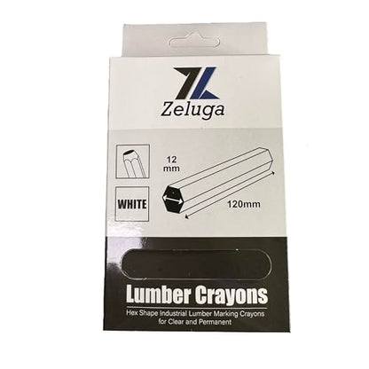 Zeluga 4.7in. x 0.47in. Hex Shape Industrial Lumber Marking Crayons for Clear and Permanent Markings, White 12 Pack - color: White, size: 1 Count (Pack of 12)
