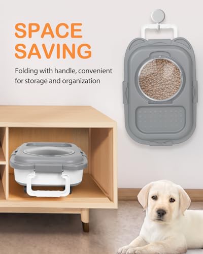 25-28Lbs Dog Food Storage Container Airtight,Collapsible Pet Food Storage - color: Grey/25-28 Lbs