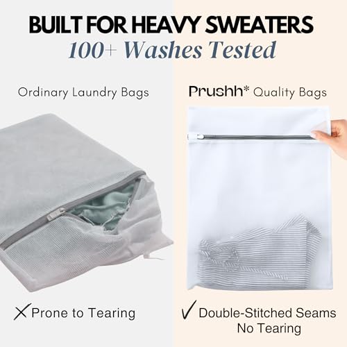 3Pc Spacious Durable Mesh Laundry Bags (16x20 Inches) Protects Delicates, Fine Mesh for Uniform Wash & Dry, Auto-Lock Zipper, Washer-Friendly, For Home, Dorm or Storage, Fits Socks to Sweaters