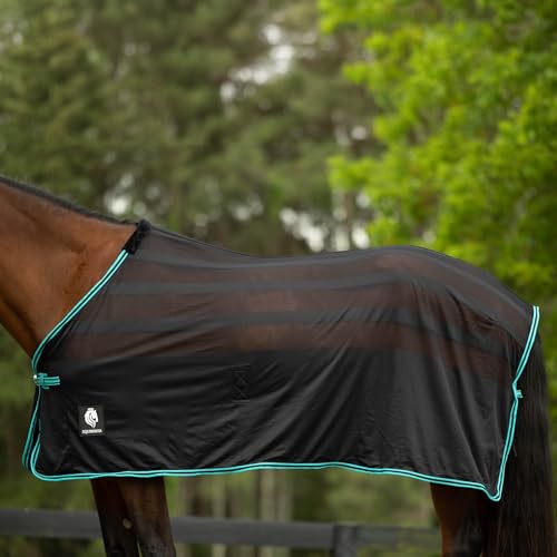 Equinavia Sefyr Breathable Lightweight Cooling Scrim Sheet - Black/Turquoise - S - color: Black/Turquoise, size: S