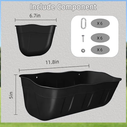Chicken Feeder Waterer,Hanging Goat Feeders,Feed Trough 3.5 Quart 3 Pack,Hanging Fence Feed Trough for Poultry Livestock,Black - color: Black, size: 3.5 Quart (3 Pack)