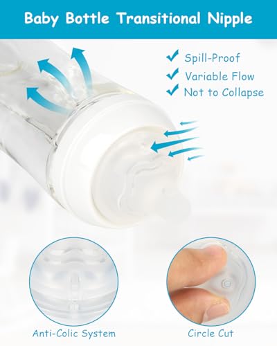 Silicone Nipple for Pigeon Baby Bottle, Size SS, Extra Slow Flow, 0m+, 6 Count - color: 0 months +, SS, 6 Count