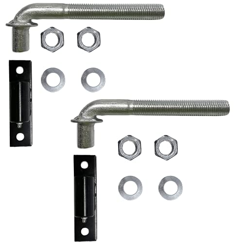 J-Bolt with Plate J Bolt Gate Hinges for Large Heavy Driveway Gates, Wood, Iron or Steel Gates