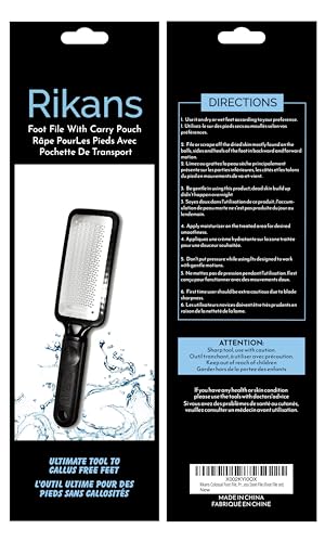 Rikans Colossal Foot File, Professional Foot Rasp Callus Remover, Foot Care Pedicure Tool to Remove Hard Skin,Can Be Used on Wet or Dry Skin, High Grade Stainless Steel File (Foot File Set)