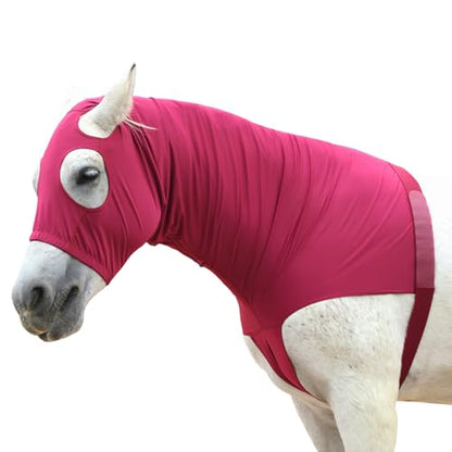Horse Slinky Hood with Zipper, Stretchy Sleazy Hood Wine Red M - color: Wine Red, size: Medium