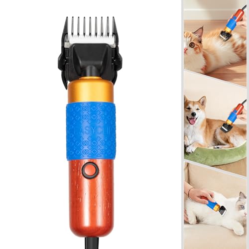 Professional Electric Pet Clippers 36W, Low Noise ≤60dB with Wooden Handle, Adjustable Speed 2000-6600rpm, Zirconia Blade & Stainless Steel Blade Frame, Corded Pet Hair Trimmer Kit
