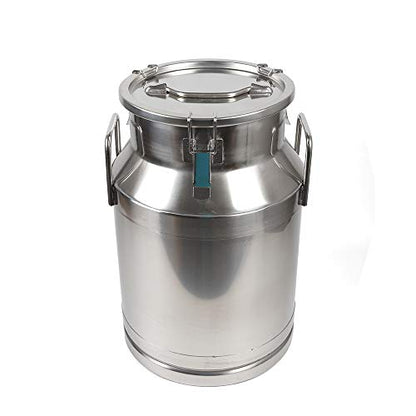 0.04 inch Thickened Stainless Steel Milk Can Large Liquid Container Storage,Stainless Steel Milk Bucket With Sealing Lid and Carry Handle,for Wine, Oil Storage Transport (30L/8 Gal) - size: 30L/8 Gal