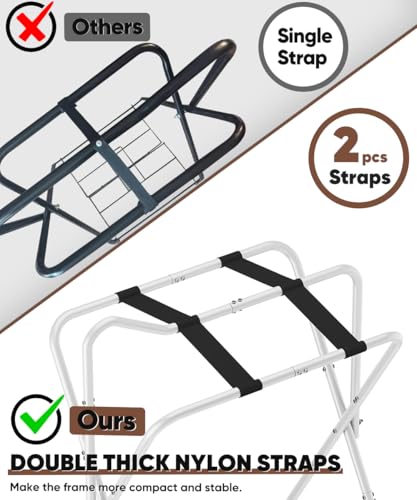 Queension Foldable Saddle Rack with Bottom Storage for Horse Stable, White - style: Standing-White