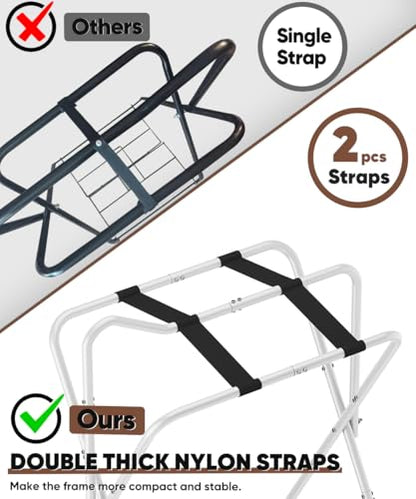 Queension Foldable Saddle Rack with Bottom Storage for Horse Stable, White - style: Standing-White