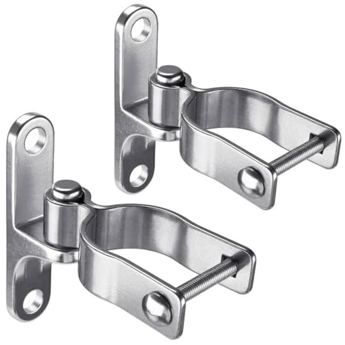 Insaga 2Pack Heavy Duty Wall Mount Gate Hinges, 304 Stainless Steel Chain Link Fence Gate Hinges for Farm, 1-7/8" Pipe Gate Hinge with 5/8" Pin, T-Post Gate Hinge Kit for Wooden & Metal Fence - size: 1-7/8''-2Pack