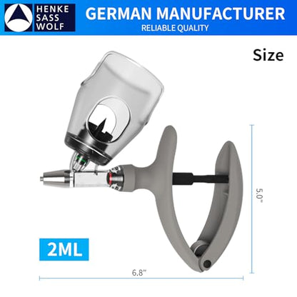 HSW ECO-MATIC 2ML Automatic Self-refilling Livestock Syringe Luer Lock Injector with Bottle Mount Basket (Dosage Adjustable 0.2 ml – 2.0 ml) - size: 2ML Bottle Mount
