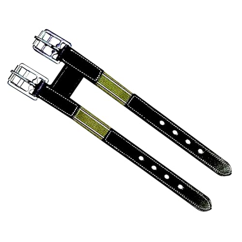 Majestic Ally Leather Girth Extender with Heavy-Duty Elastics, Durable, Flexible - color: Black