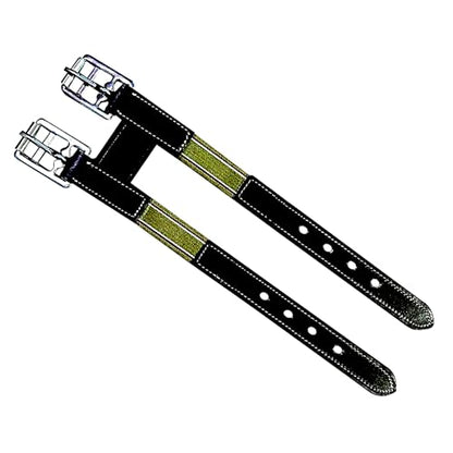 Majestic Ally Leather Girth Extender with Heavy-Duty Elastics, Durable, Flexible - color: Black