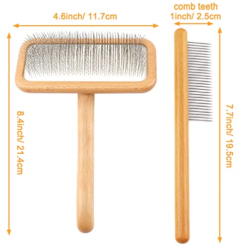 Carpet Rake Sheepskin Wool Brush and Sheepskin Brush Cleaner Comb, More Suitable for Pile Carpets/Rugs, for Carding Fur, Restore Carpets Softness and Texture (Wood, 3PCS(2*Big+1* Small)