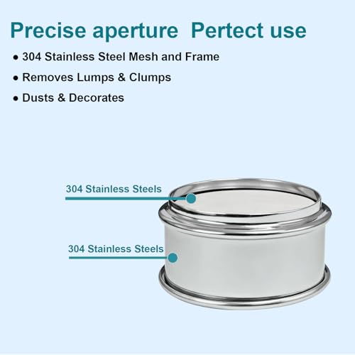 Full 304 Stainless Steel Mesh Sieve Screen, LVDALAB 200 Mesh (0.075mm) Aperture, 2.4inch(6CM) Dia Standard Sample Analysis Test Sieves Sifters Strainer for Industrial Laboratory Homes - size: 200 Mesh(0.075mm)/Ф2.4in(6CM)