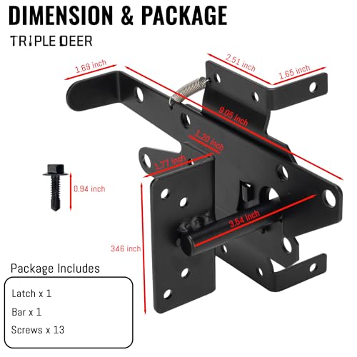 Self-Locking Fence Gate Latch Heavy Duty Post Mount Automatic Gate Hardware