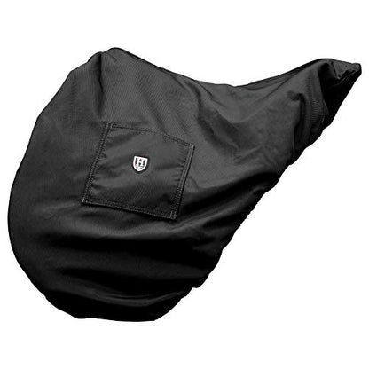 Harrison Howard Premium English Saddle Cover, Waterproof & Breathable Fleece-Lined Protective Saddle Cover - color: Mars Black, size: GP/CC-One Size