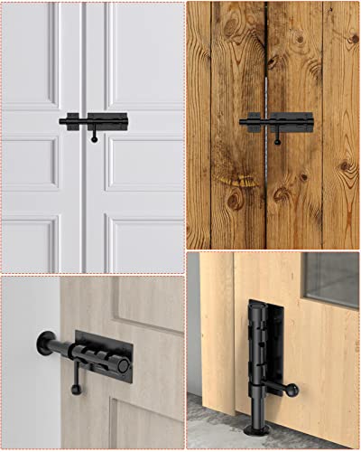 Heavy Duty Slide Bolt Gate Latch Hardware, 6.3 Inch, Black-2PCS - color: Black - 2 Pack