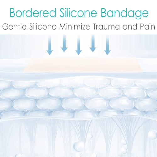 Silicone Knee Incision Bandages with Gentle Adhesive Wound Waterproof Dressing Absorbent Hip Water Barrier Shower Protector for Post Surgical Site Large Cuts Abrasions 4 x 10 Inch Pack of 5 - size: Waterproof 4"x10", style: Silicone(Pack of 5)