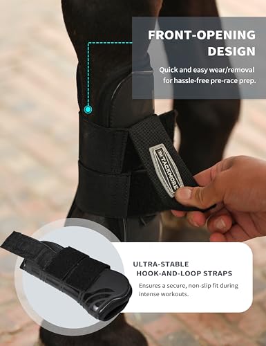 Tackmore 4/Pack Horse Splint Boots, Brushing Boots, Tendon Support Boots for Horses, Ideal for Arena/Trail/Competition - size: M