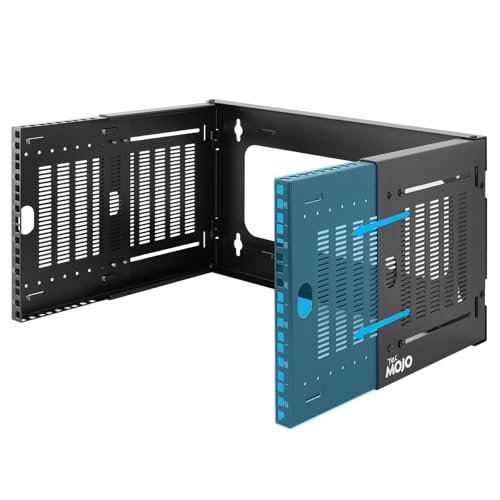 Tecmojo 6U Wall Mount Network Rack, 19" Open Frame Patch Panel Bracket with Adjustable Depth 9.7-15.9 in, Fits Shallow IT Equipments, 110 lbs Capacity, EIA-310 Compliant - size: 6U