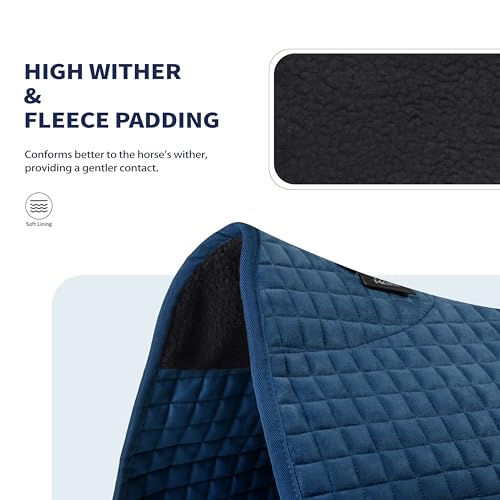 Tackmore All-Purpose Square Quilted Western Saddle Pad, Horse Saddle Pad - color: Turquoise