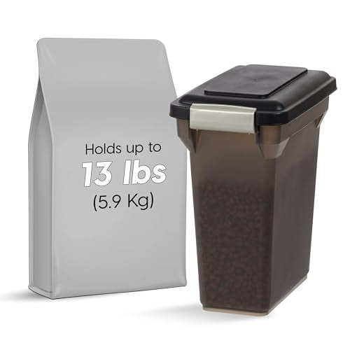IRIS USA Dog Food Storage Container, Up to 13 lbs, Smoke, Made in USA - color: Smoke, size: 13 lbs