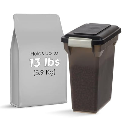 IRIS USA Dog Food Storage Container, Up to 13 lbs, Smoke, Made in USA - color: Smoke, size: 13 lbs