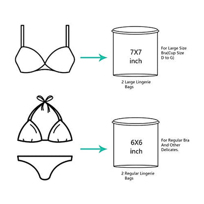 BAGAIL Laundry Bags Mesh Wash Bag for Intimates Lingerie and Delicates,7Pcs(1XL,2L,2M,2 Bra Bags) - color: Pearl White-Fine Mesh, size: 1XL,2L,2M,2 Bra Bags
