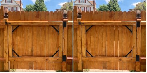 Mofeez Fence Gate Kit Iron Gate Hardware with Gate Latch for Wooden Fences Shed Doors Heavy Duty Anti Sag Gate Corner Brace Bracket (Pack of 2) - size: Set of 1 (Pack of 2)