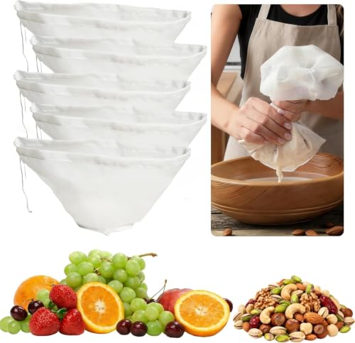 5 Pack Fine Mesh Strainer Bags, Nylon Mesh Cloth Food Filter Bags(L) - color: L