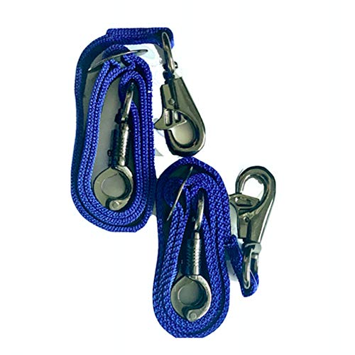 Majestic Ally Pack of 2, Double Thick Trailer Tie for Horse Haulage with Adjustable Buckle, Panic Snap and Bull Snap – 1 Inch by 36 Inch (Royal Blue) - color: Royal Blue