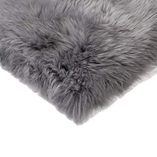 Natural Sheepskin Chair Pad, Non-Slip, Grey, 4 Pack - color: Grey, size: 4 Count (Pack of 1)