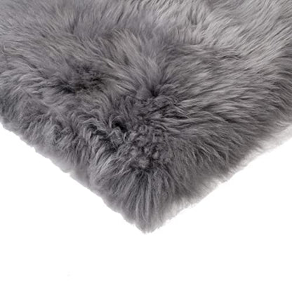 Natural Sheepskin Chair Pad, Non-Slip, Grey, 4 Pack - color: Grey, size: 4 Count (Pack of 1)