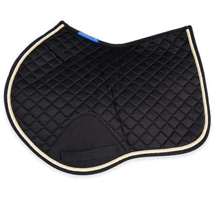 Horse Equine Contoured English Quilted Cotton All Purpose Saddle Pad 72TS37 - color: Black