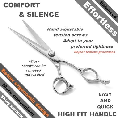 High-end Professional Extremely Very Sharp Barber Hair Cutting Scissors Hairdresser Shears For Hair 6.5 Inch Haircut Scissor Made Of Stainless Steel Alloy For Hairdressing Salon and Home Use - size: 6.5 Inch, style: Shears