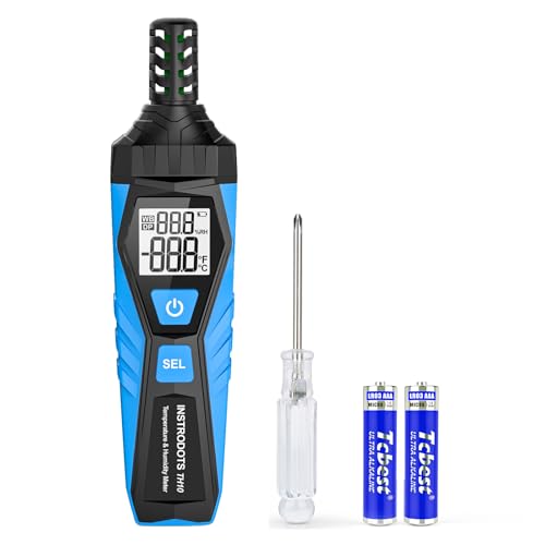 Temperature Humidity Meter Hygrometer with Dew Point & Wet Bulb - color: Blue, size: TH10