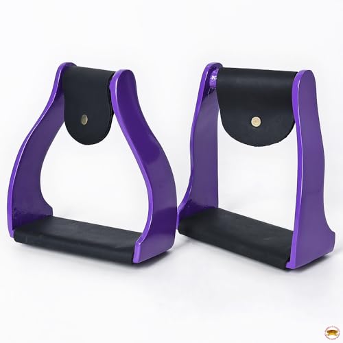 HILASON Aluminum Western Horse Stirrups 3 in Neck - color: Purple