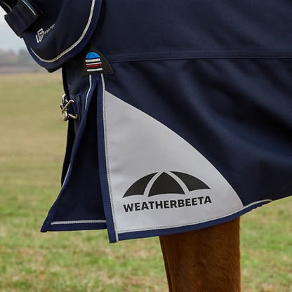 WeatherBeeta ComFiTec Ultra Turnout Detach-A-Neck 220g, Navy, 75" - color: Navy, size: 75"